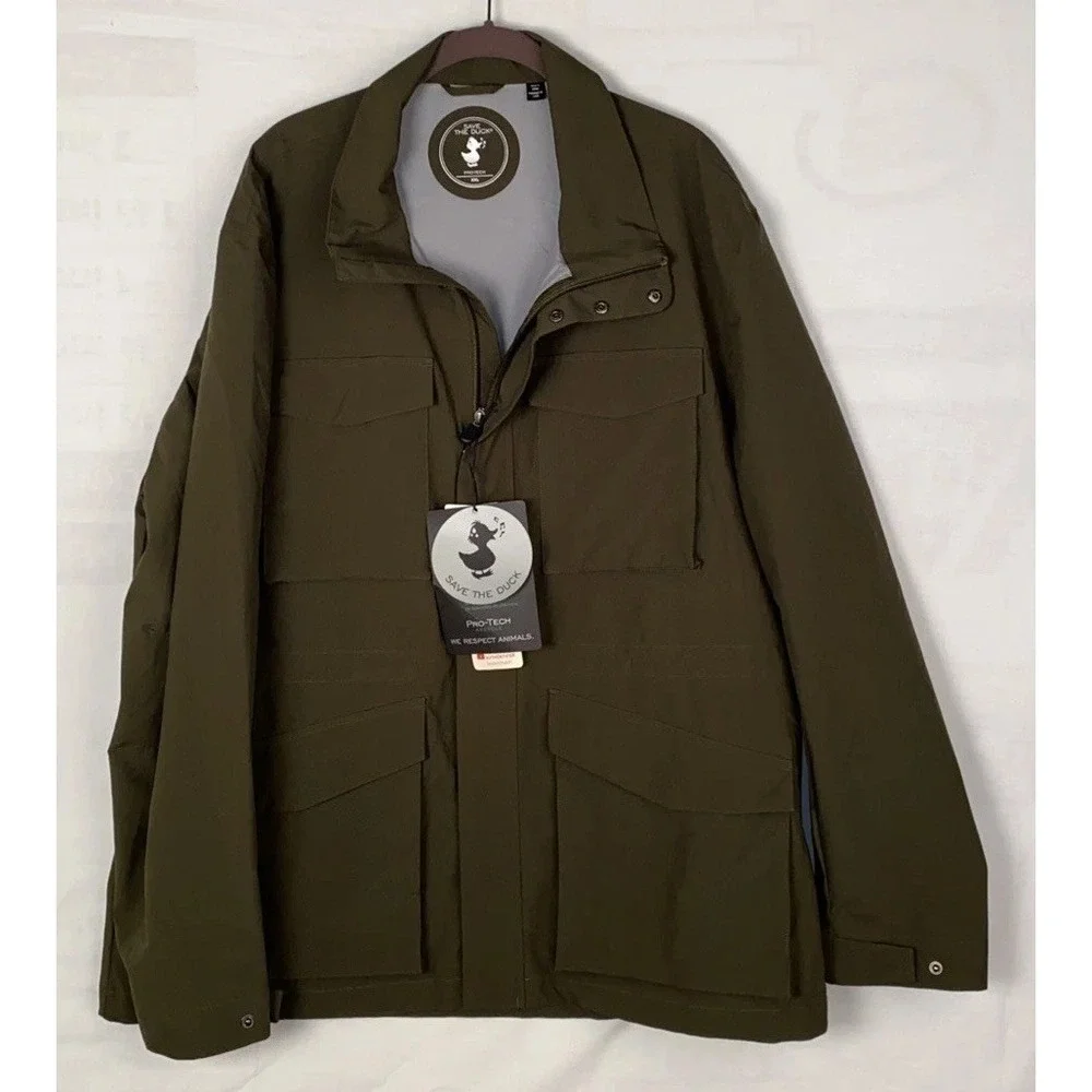 Save The Duck Parka Jacket Women‎ 2XL Olive Recycled Polyester Pro-Tech